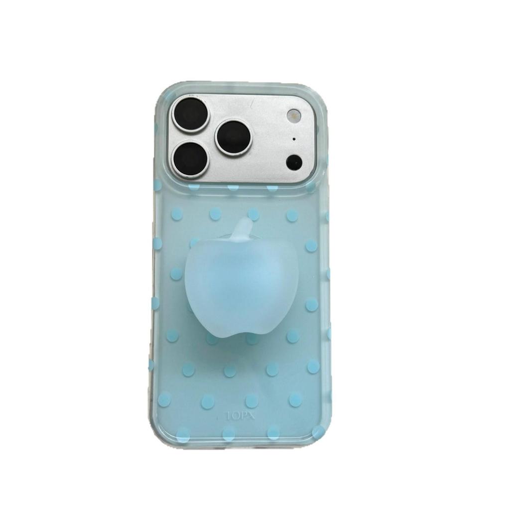 Korean Style Polka Dot iPhone 17 Pro Max Stand Case Compatible with iPhone 16/15 for Women