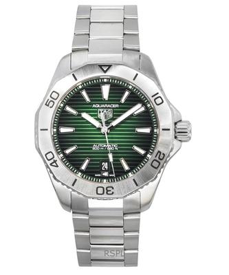 Aquaracer Professional Date Sunray Brushed Green Dial Automatic Diver's WBP2115.BA0627 200M Мужские часы