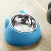 Pet Bowl Cat Face Shape Oblique Design Stainless Steel Cat Feeding Supplement for Home