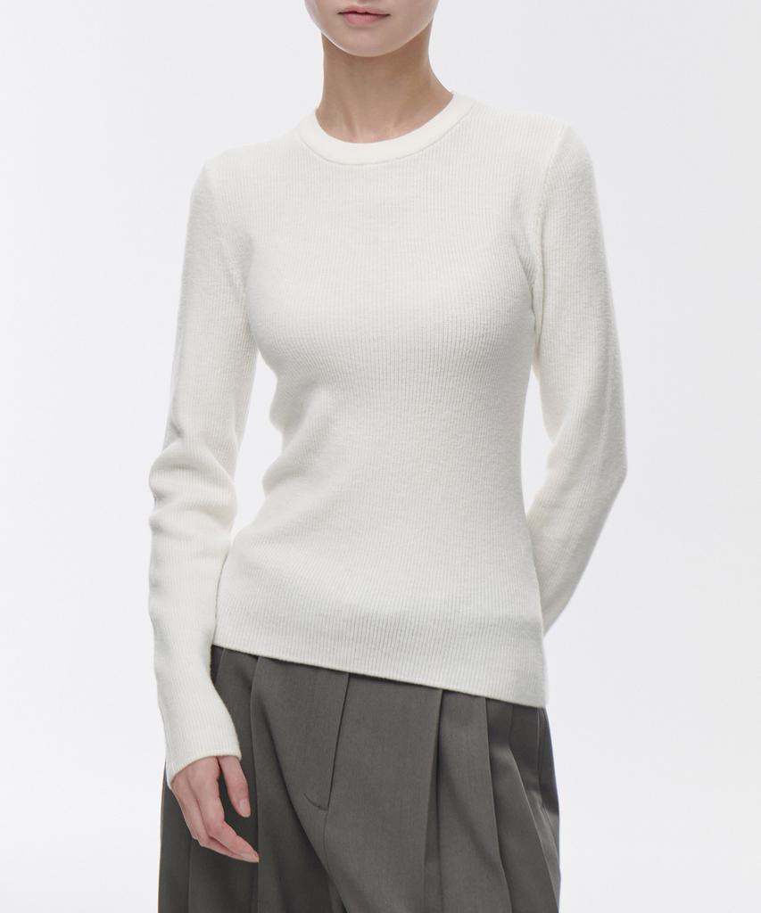 MUSINSA STANDARD WOMAN Women'S Ribbed Slim Crew Neck Knit [Ivory]