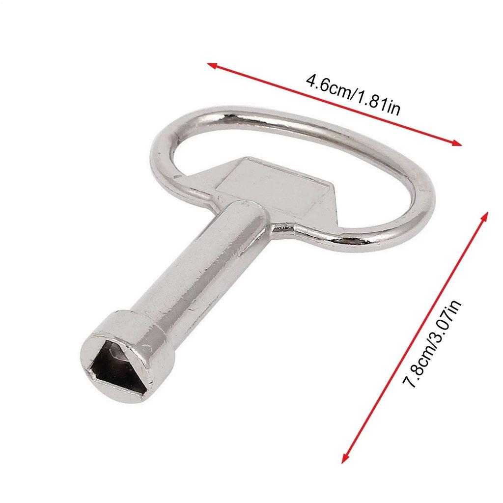 Electrical Cabinet Key Metal Triangle Wrench Gas Water Meter Panel Lock Key for Valve Spigots Cupboard Security Box HVAC Unit