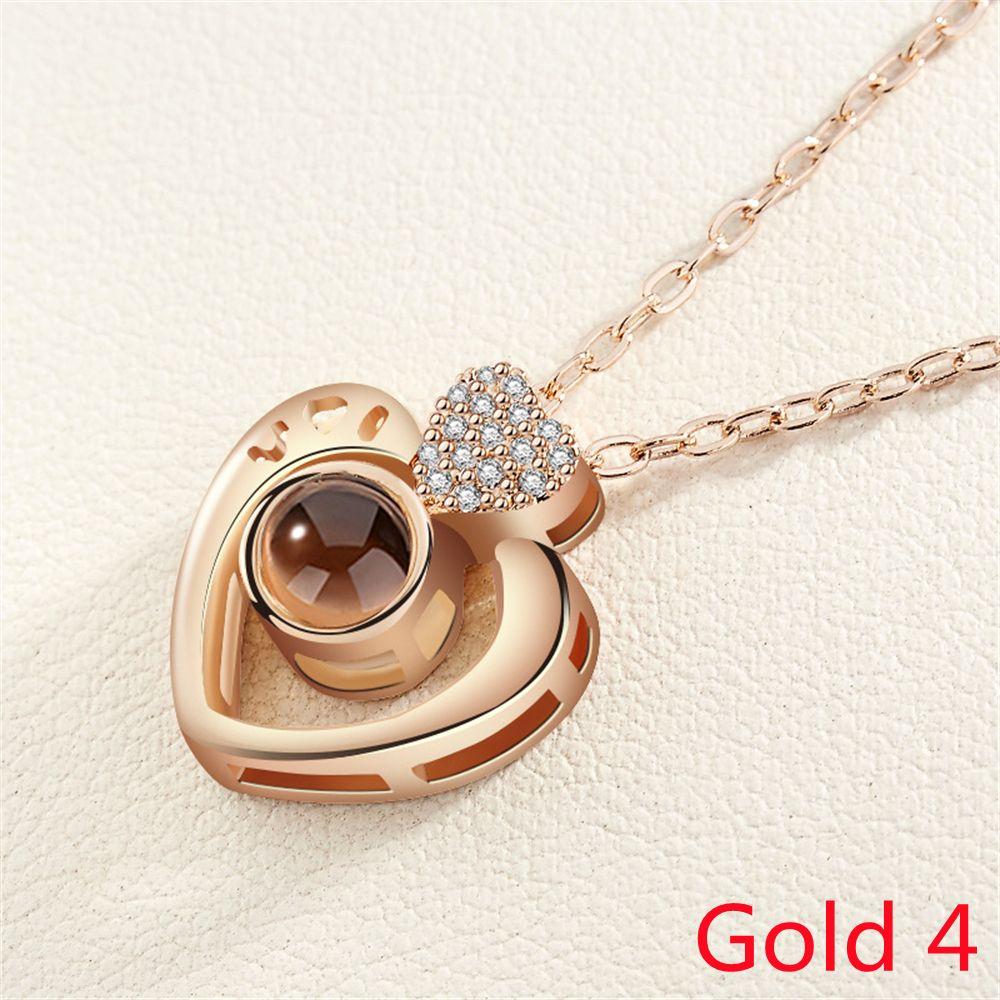 Модный подарок на День святого Валентина Кристалл Богемии 100 языков Я люблю тебя Проекционное ожерелье