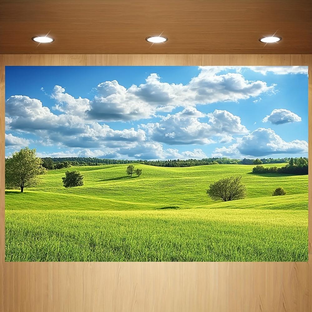 2D plane, 1 piece of spring green hill and grassland background fabric, suitable for studio portraits and party events