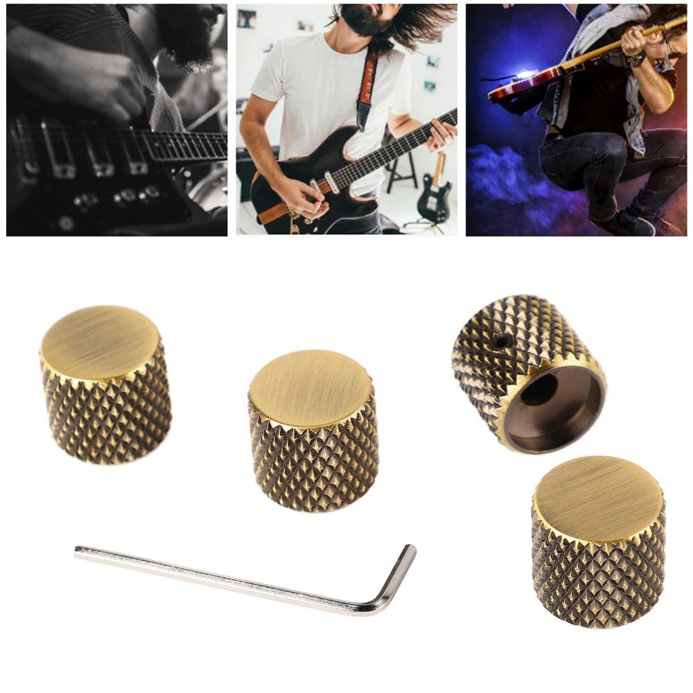 8PCS Metal Guitar Knobs Set Bronze Color Musical Instrument Accessories Electric Guitar Accessories