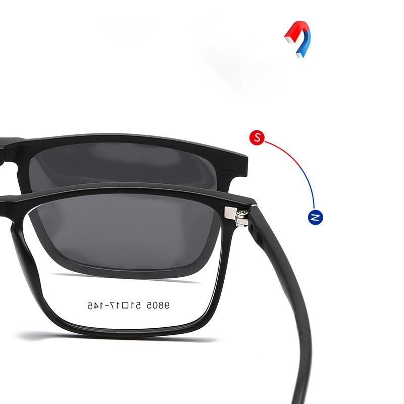 5pcs Glasses Clip TR90 Myopia Magnetic Suction Polarized Sunglasses Driving Night Vision Goggles Eyeglasses Accessory Gifts