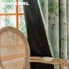 1PC NAPEARL Nordic Countryside Style Green Printed Curtains with Full Blackout Curtains for Bedroom Living Room Balcony Window for Home Decor