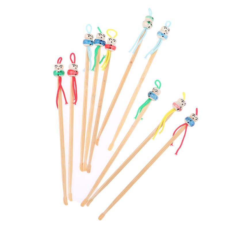 Natural Handmade Bamboo Ear Digging Spoon Doll Head Bamboo Ear Stick