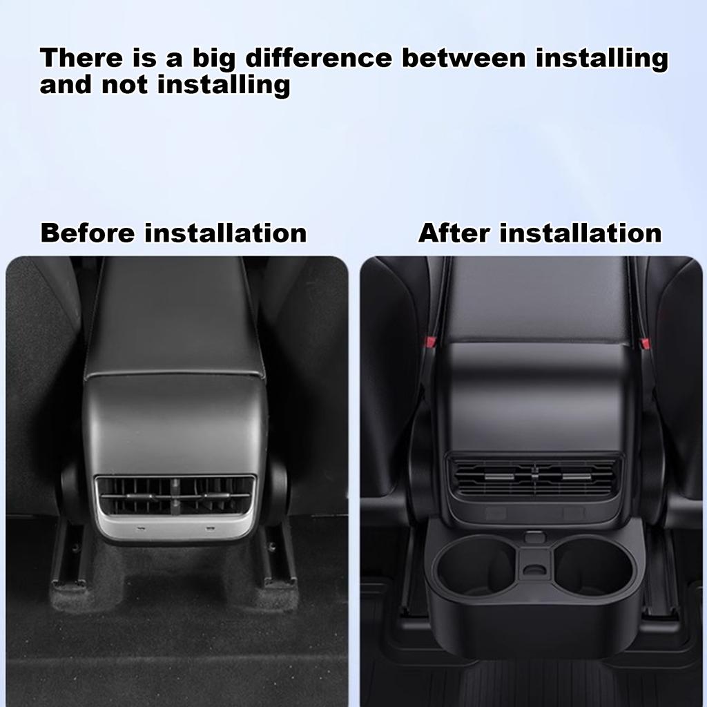 Для Tesla Model 3/Y Заднее сиденье Воздуховод Подстаканник Крышка заднего воздуховода Модель 3 Модель Y Кронштейн для органайзера для напитков Заднее воздуховод