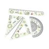4pcs Math Geometry Tools Ruler Set Melon Dog Straight Ruler Portable Triangle Rulers  School Office