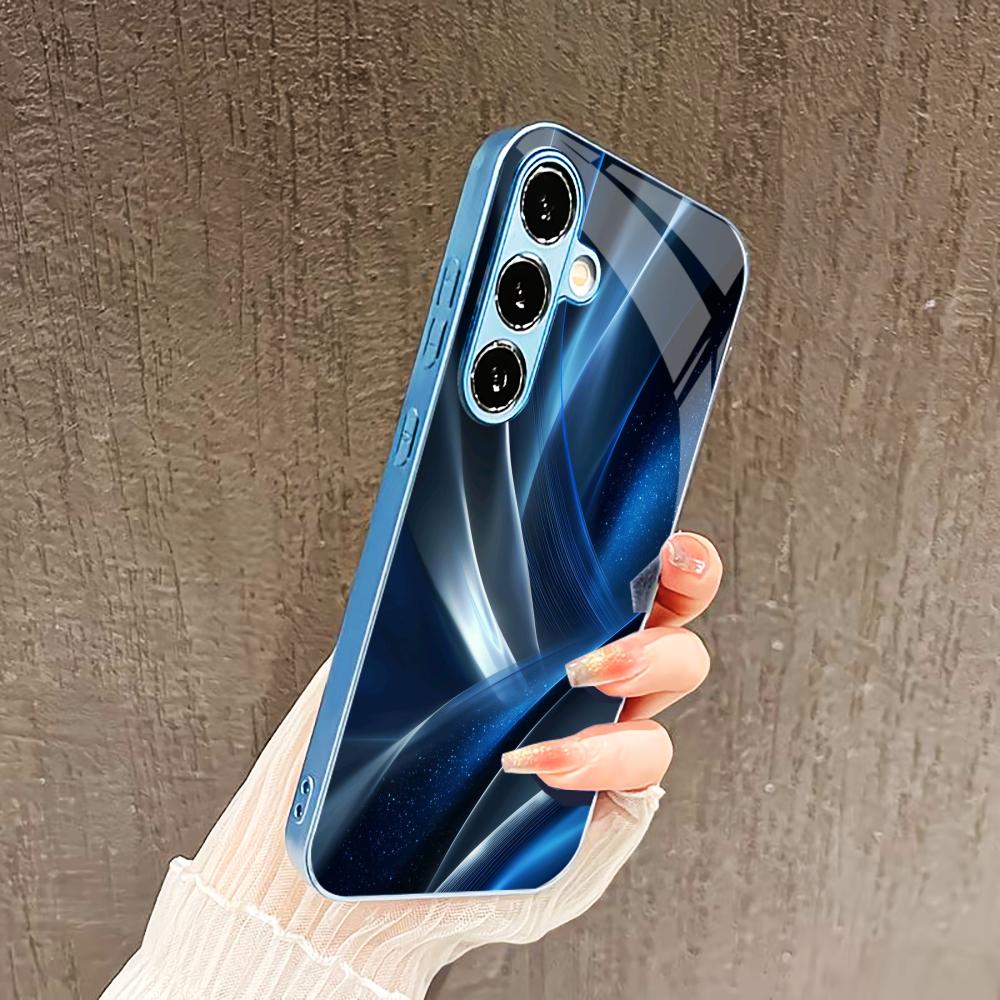 Высококачественный чехол в деловом стиле для Samsung Galaxy S26 S25 S24 S23 S22 FE Ultra Plus Со стеклянным покрытием, ощущение как у голого телефона, для мужчин