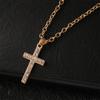 Shiny Zinc Zinc Alloy Rhinestone Pendant Cross Korean Style Cross Necklaces Women Necklaces Clavicle Chains