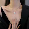 Двустороннее ожерелье с подвеской в виде сердца из четырехлистного клевера, перламутровое, магнитное, с бриллиантами, для женщин – Элегантная и шикарная цепочка для ключицы.