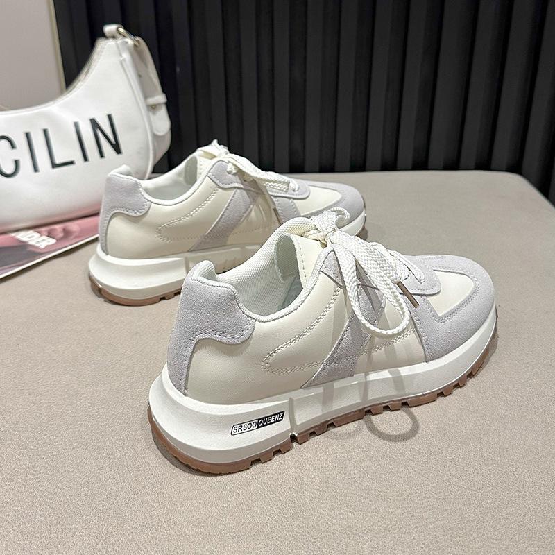 Весна 2025 новая женская обувь вафельная подошва спортивная обувь сочетание цветов круглый носок платформа повседневные папины кроссовки немецкие тренировочные кроссовки тренд