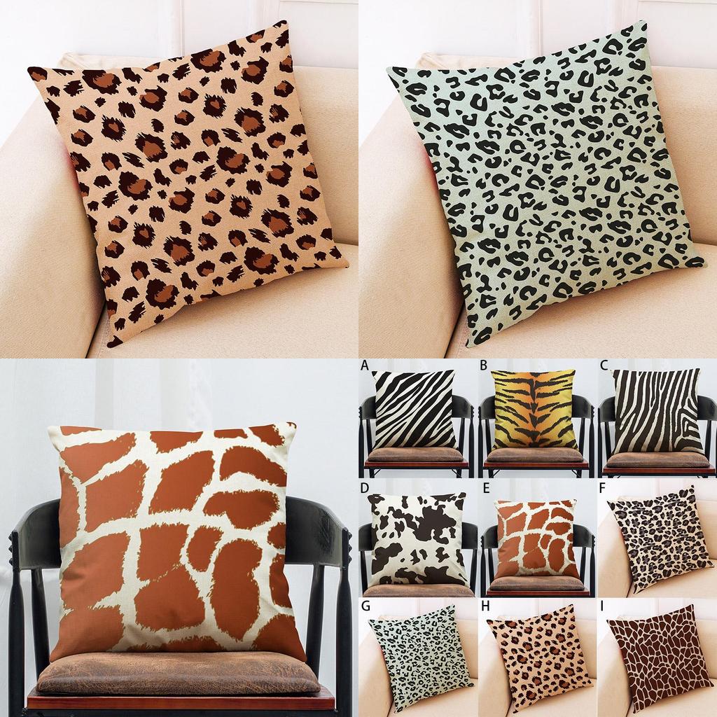 Skin Zebra Animal Leopard Print Pillow Case Sofa Throw Cushion Cover Decor