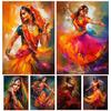 Ретро традиционные индийские женщины народный танец красивые индийские женщины 5D Diy алмазная живопись настенная картина комната украшение дома