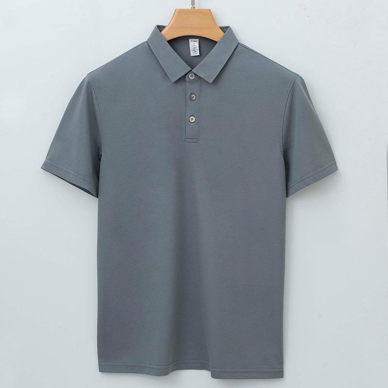 Men's Polo Shirt Men's Mulberry Silk Casual Short-sleeved Lapel T-shirt Summer T-shirt Drooping Polo Shirt