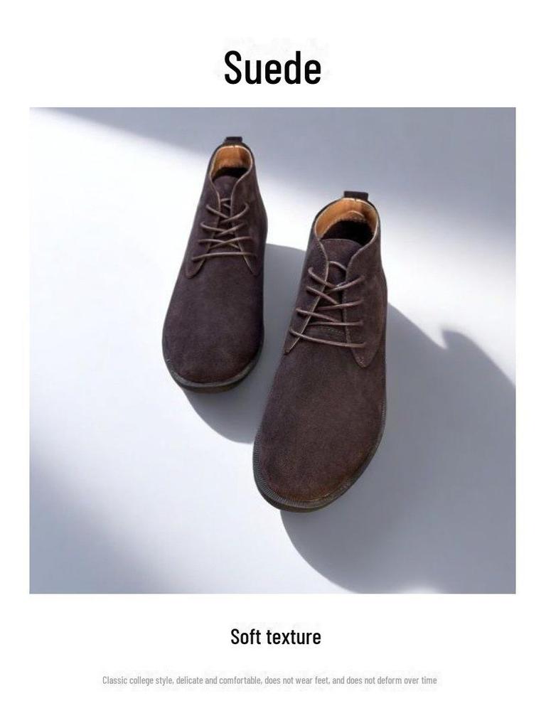 Мужские зимние ботинки-пустынники из матовой кожи средней высоты в британском стиле