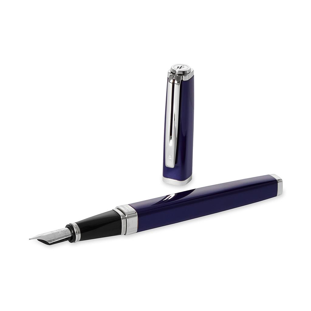 Waterman Перьевая ручка Exception Slim Deluxe Blue Lacquer ST с тонким кончиком и пером из 18-каратного золота в подарочной коробке, подлинная импортная S0637090