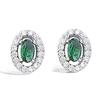 [L7436] - Silver Earrings 'Sissi' Green White Silver (rhodium-plated) - 9x7 Mm