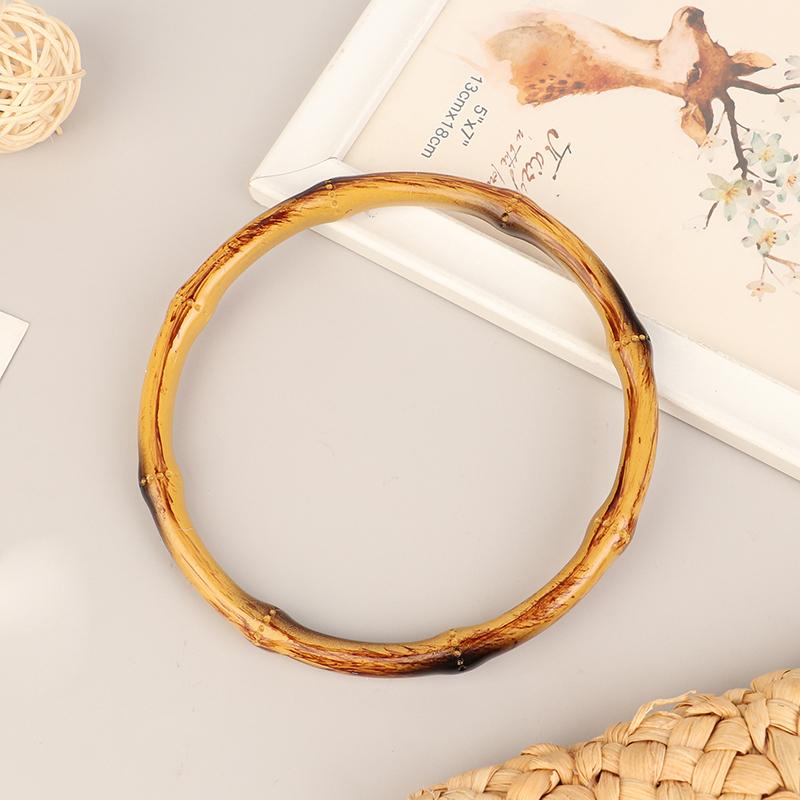 Бамбуковая ручка для кошелька, рамка-вешалка, бамбуковая O-ручка для сумки, ремни, сменные бамбуковые ручки, деревянные кольца ручной работы