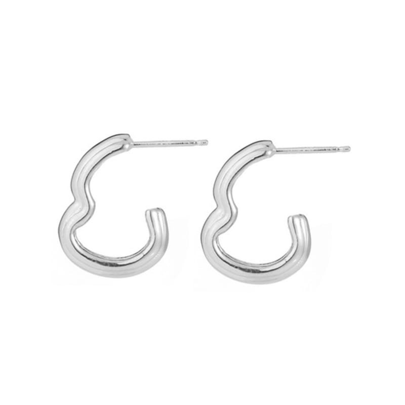 Invisible collage OUTLINE MATIERE EARRING_SILVER