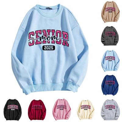 Женские топы с круглым вырезом и принтом из хлопка, повседневная мода, длинный рукав, пуловер, топ, блузка