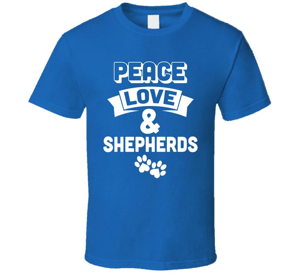 Peace Love And Shepherds Funny Dog Pup Gift T Shirt Mens Kids Womens Boys girls children