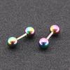 Girls Barbell Gold Round Studs Women Stud Earrings Stainless Steel Ball Fashion Jewelry Earrings