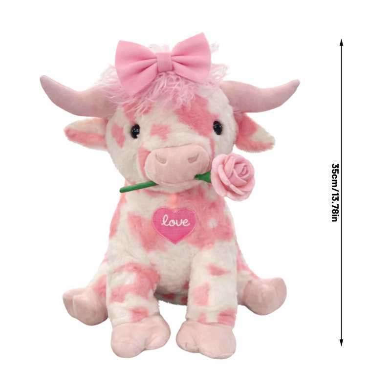 Plush Cow Toy With Pp Cotton Material For Kids And Adults