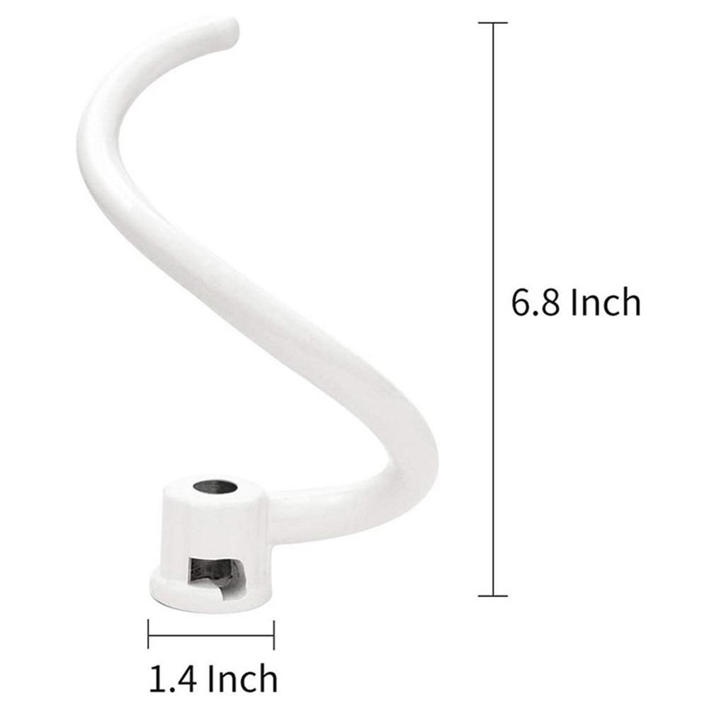 YCOC-Spiral Coated Metal Dough Hook For Kitchenaid 6QT Vertical Lifting Mixer Bowl KV25G0X KV25G8X KV25H0X KP26M1X KP26M8X