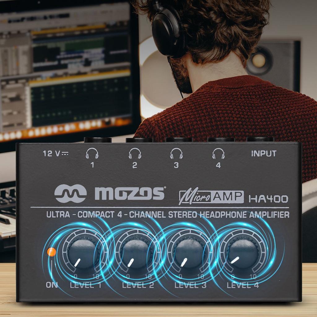 Mozos Ha400 4-Kanałowy Wzmacniacz Słuchawkowy Stereo