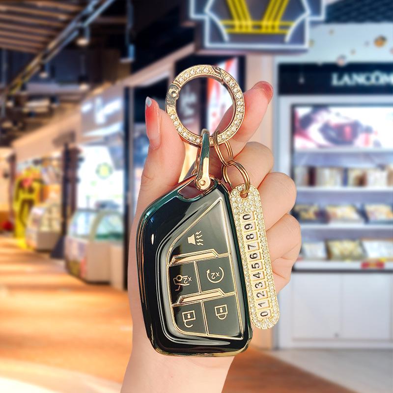 Cadillac Key Case Full Cover for CT5, CT4, CT6, XT5, XT4, XT6, ATSL - High-End Car Shell Buckle