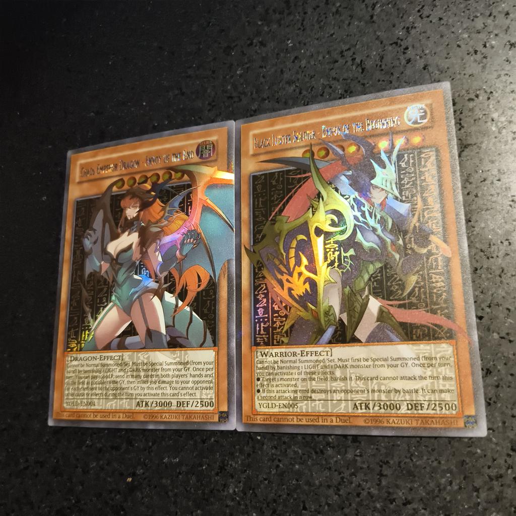 2 шт./комплект Yu-Gi-Oh! Черный Luster Soldier Сделай сам Самоконтроль Коллекционирование Подпись Торговая Флэш-карта Аниме Мультфильм Оригинальная Серия Подарок