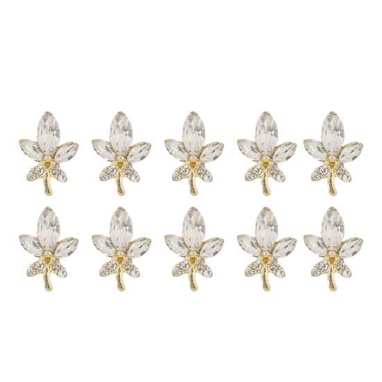 10Pcs Manicure Decor Three-dimensional Shining Stunning Visual Effect DIY Alloy Butterfly Heart Water Drop Garland Nail Charm Nail Salon Supply