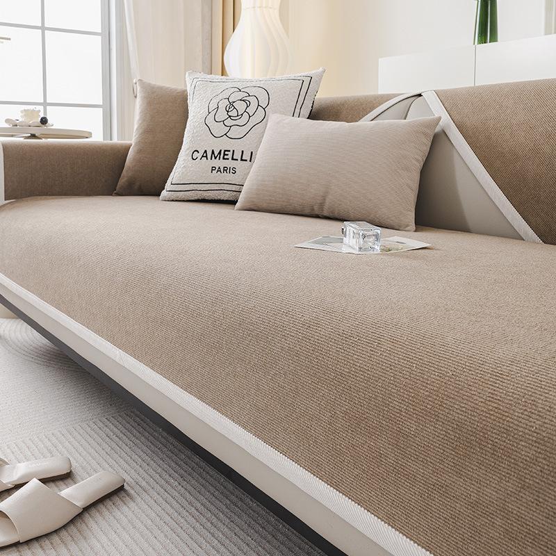 Водонепроницаемая, непромокаемая подушка для дивана, универсальная для всех сезонов, нескользящая, с изысканным видом, однотонная, французская новая накидка на диван, покрывало
