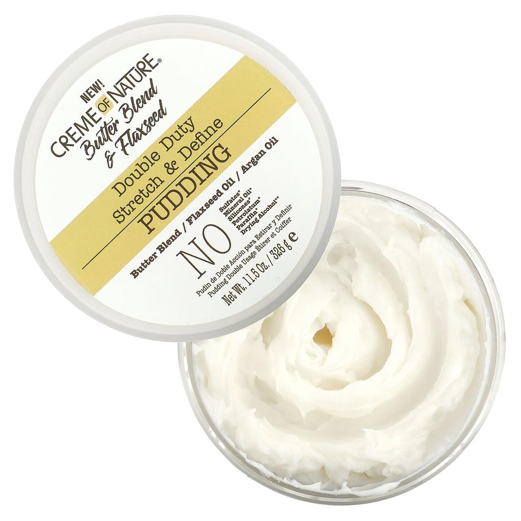 Creme Of Nature Смесь масла и льняного семени, Double Duty, эластичный и придающий форму пудинг, 11,5 унций (326 г)