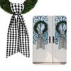 2Pcs Christmas Wreath Sash Plaid Print Garland Accessories Home Wedding Birthday Wreath Bow Indoor Outdoor Party Decor Gift