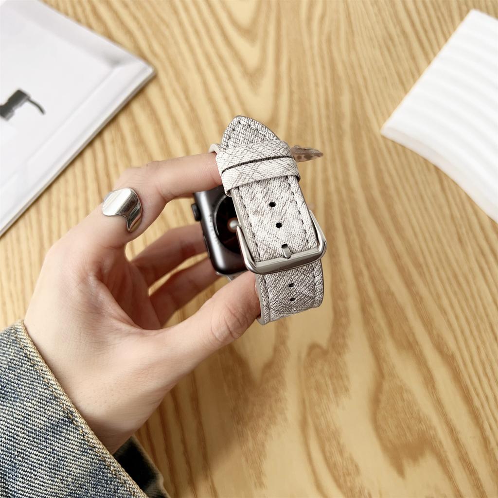 Ремешки для Apple Watch Series 10 9 8 7 SE 6 5 4 3 2 1 42 мм 41 мм 40 мм 38 мм Кожаный ремешок на запястье со стальной пряжкой