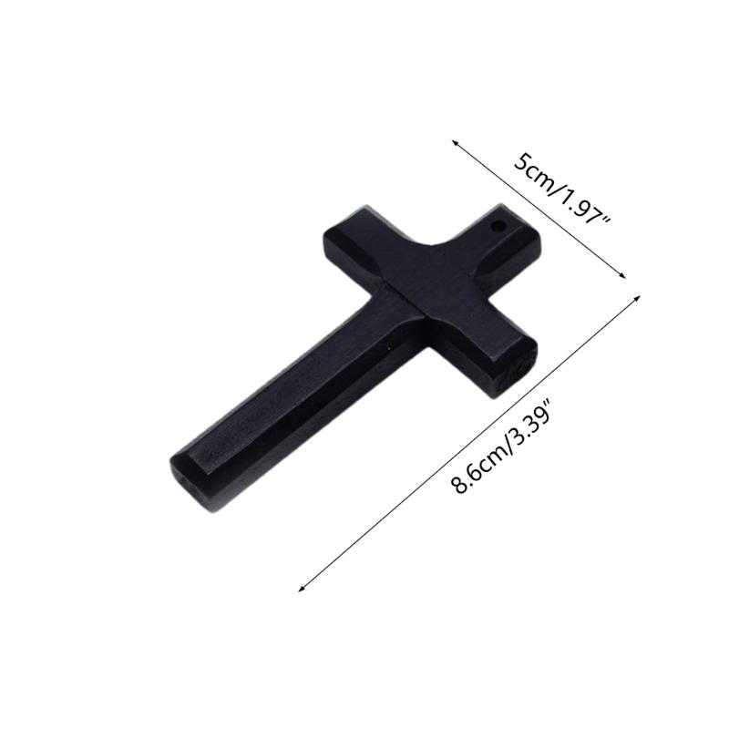5pcs Wood Cross Pendant Charm Hangable Charm Ornament Decoration Crafts for Home Church Praying Meditation Charm Gift