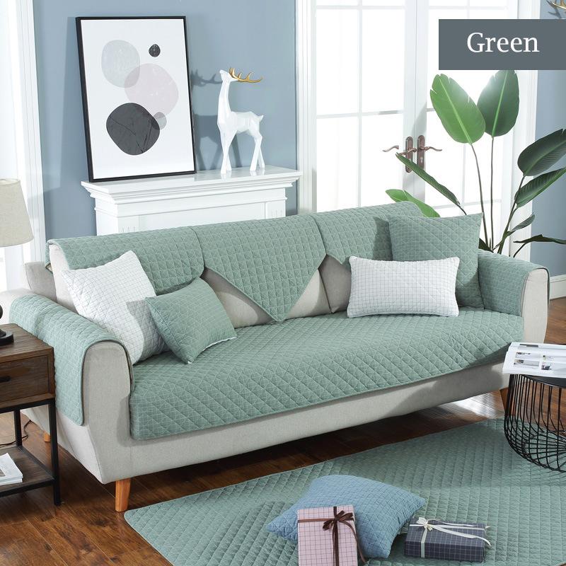 Modern Simple Sofa Cover Cotton Non-Slip Living Room Sofa Cushion Fabric Dust-Proof Furniture Protection Cushion Universal