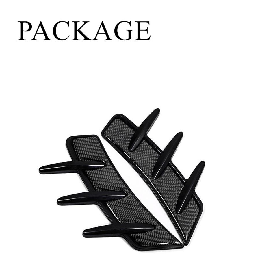 Универсальный 100% Настоящий Углеродное Волокно Автомобильный Передний Боковой Воздухозаборник Крыла Накладка Акулья Жабры Боковая Вентиляционная Наклейка Спортивный Стиль