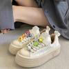 Platform Muffin White Canvas Shoes Women's Autumn New Fashion Casual Board Shoes Versatile Students