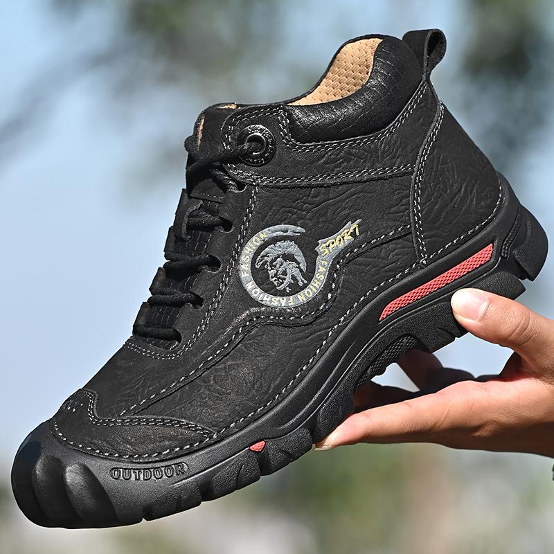 Мужская Удобная Повседневная Обувь из Натуральной Кожи Мужские Кроссовки Высокого Качества Уличные Зимние Мужские Ботинки Теплые Плюшевые Ботинки для Пеших Прогулок