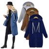 Women Sweatshirt Coat Hooded Adjustable Drawstring Long Sleeve Coat with Pockets Solid Color Mid-length Outerwear