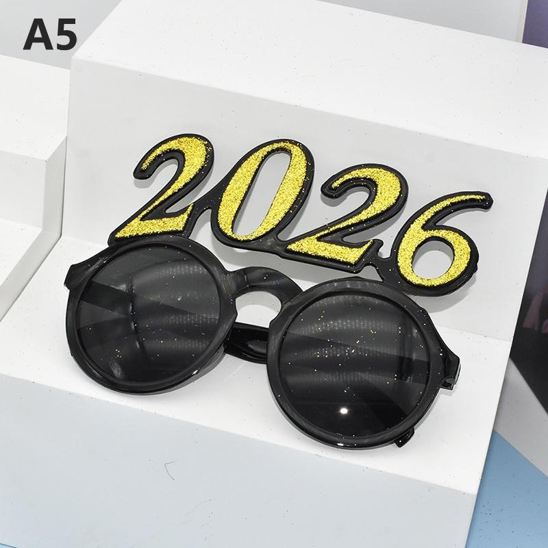 2026 Номер Очки 2026 Счастливого Года Очки Бриллиантовые Блестящие Солнцезащитные Очки Косплей Реквизит Украшение для Рождественской Вечеринки Смешные Очки