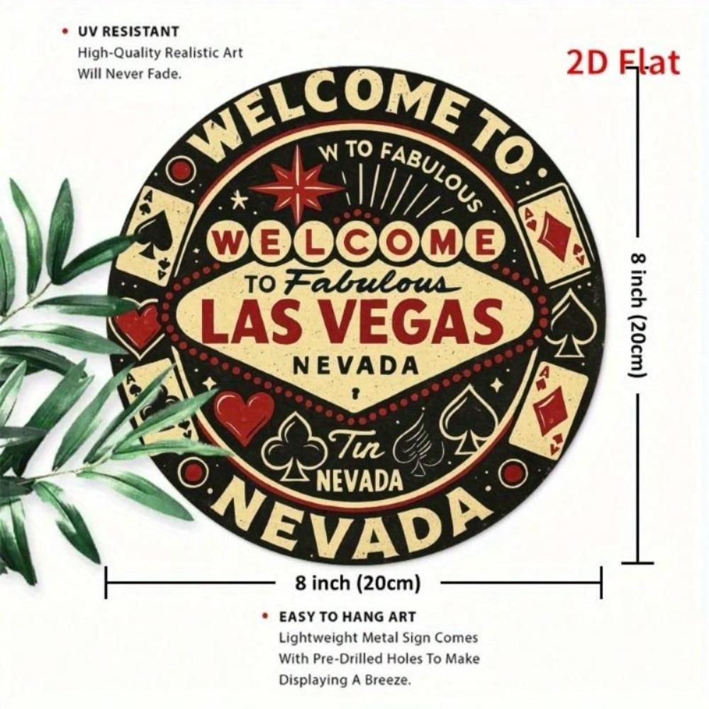 Las Vegas Neon Sign Vintage Metal Wall Art Home Decor Retro Cafe Bar Party