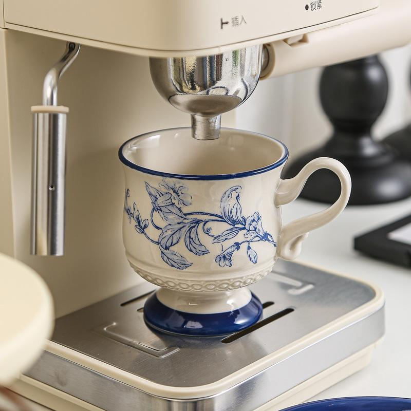 Керамическая кофейная чашка и набор тарелок, винтажная французская кружка для латте