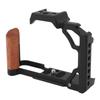 Camera Cage with Wood Handle Anodized Anti Slip Easy To Install Camera Video Cage for Nikon ZFC