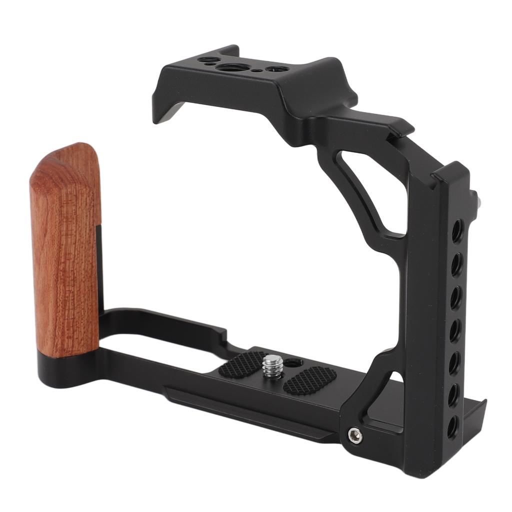 Camera Cage with Wood Handle Anodized Anti Slip Easy To Install Camera Video Cage for Nikon ZFC