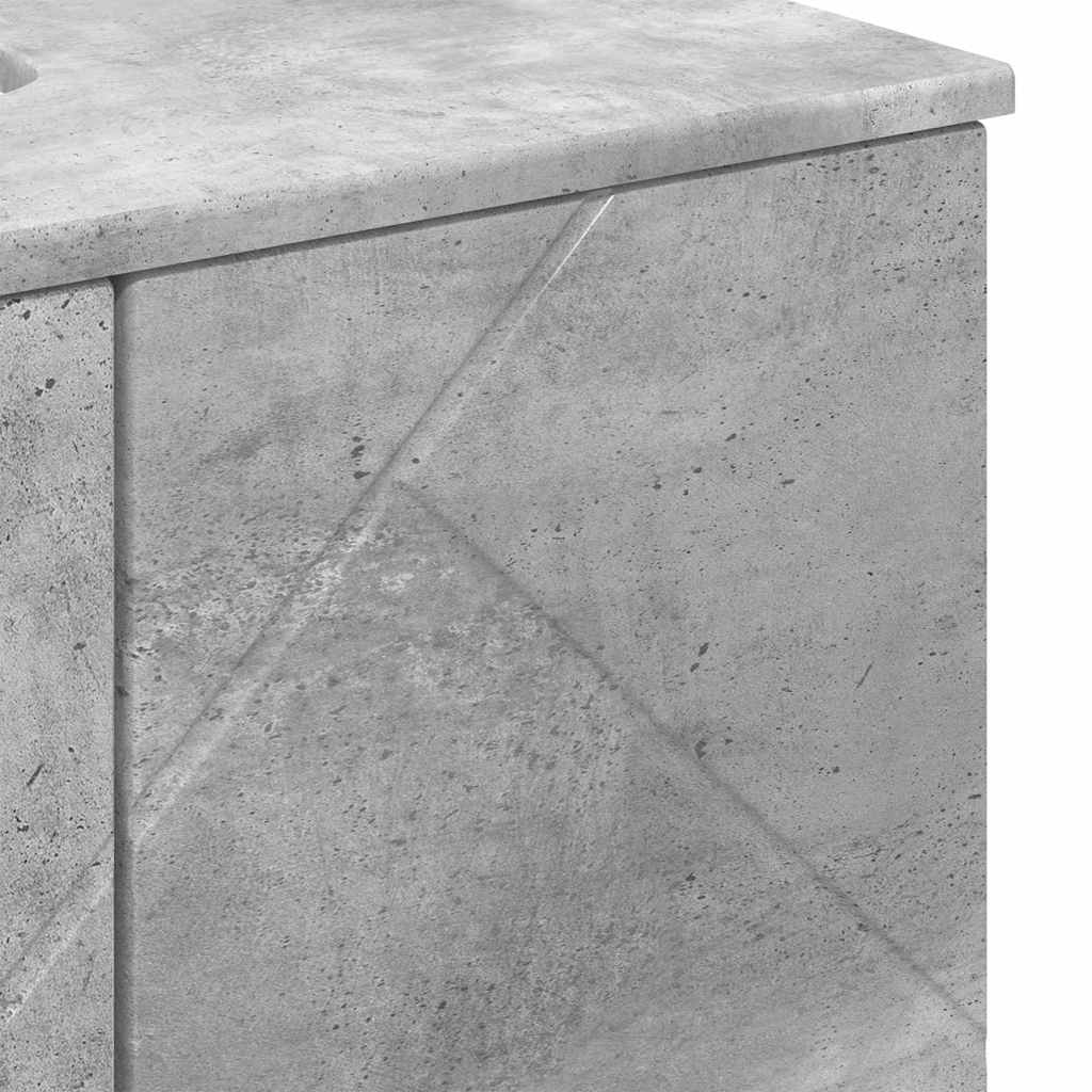 Bathroom Furniture Set 3 pcs Concrete Grey Particleboard & Metal